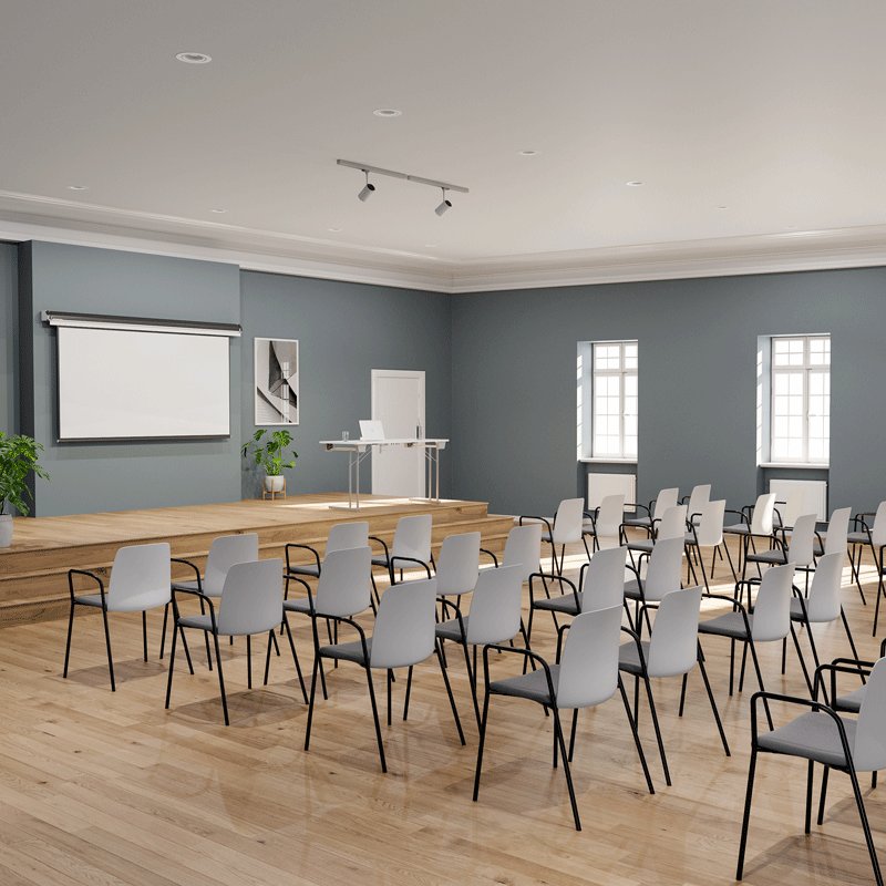 ELJ_Choice_ConferenceHall_800px Stol med armstöd, tygsits och plastrygg - Choice - Bild 5