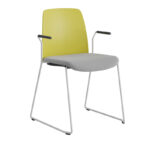 Stol med medar och armstöd, tygsits och plastrygg - Choice